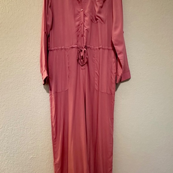 MUK LUKS Dream Weave Long-Sleeve Jumpsuit - Pink - Medium - Picture 2 of 14
